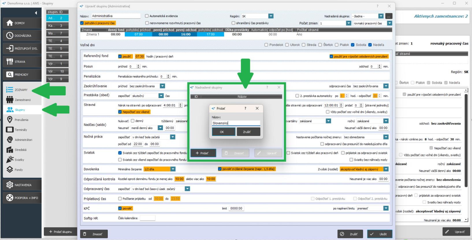 Pridať nadradenú skupinu