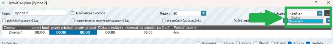 Nadradená skupina v zozname