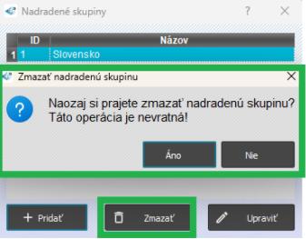 Vymazanie nadradenej skupiny