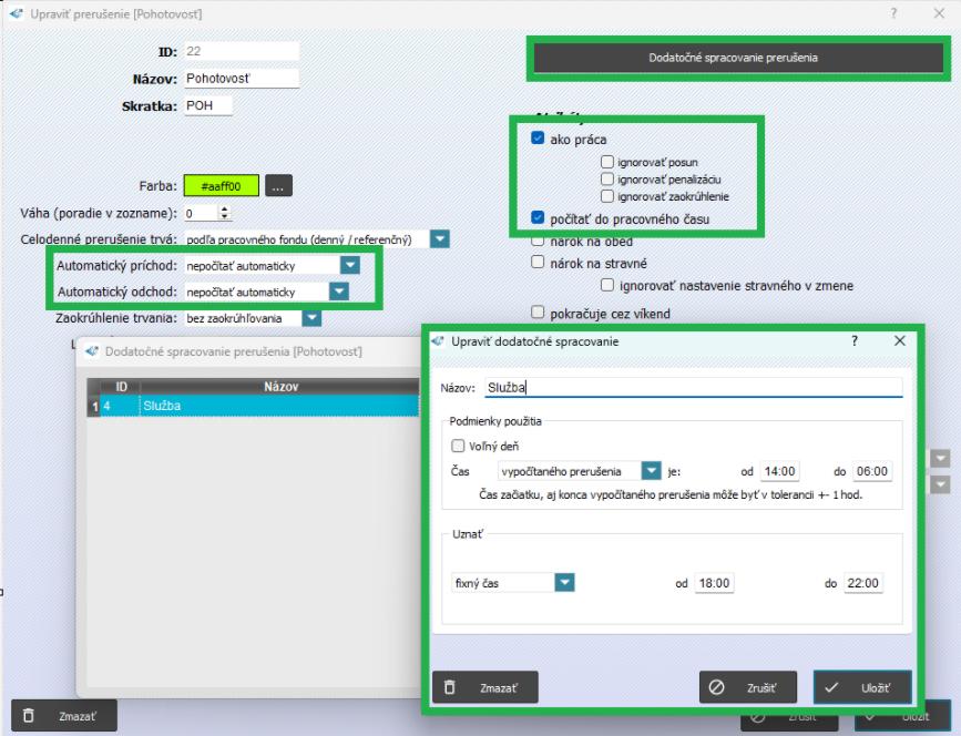 Nastavenie pohotovosti