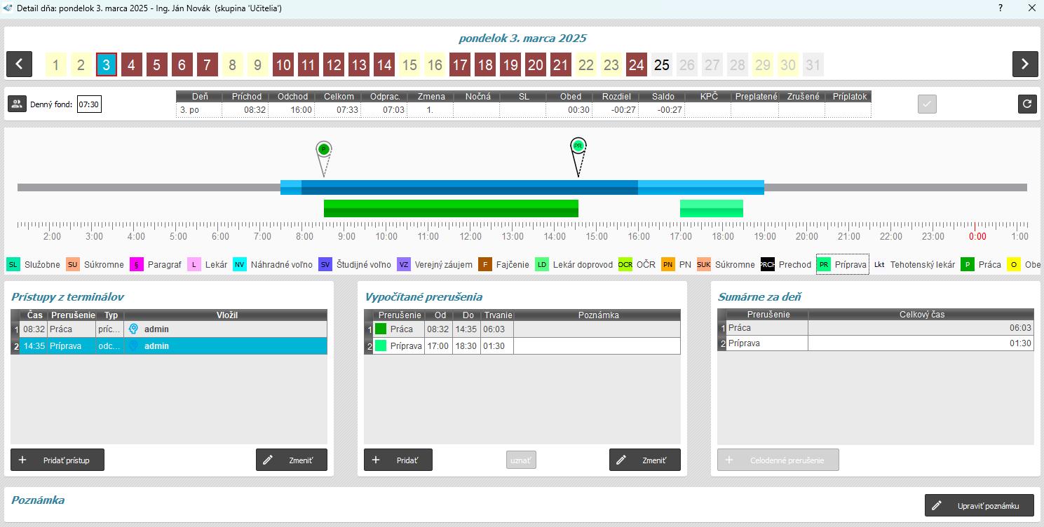 Príprava v detaile dňa