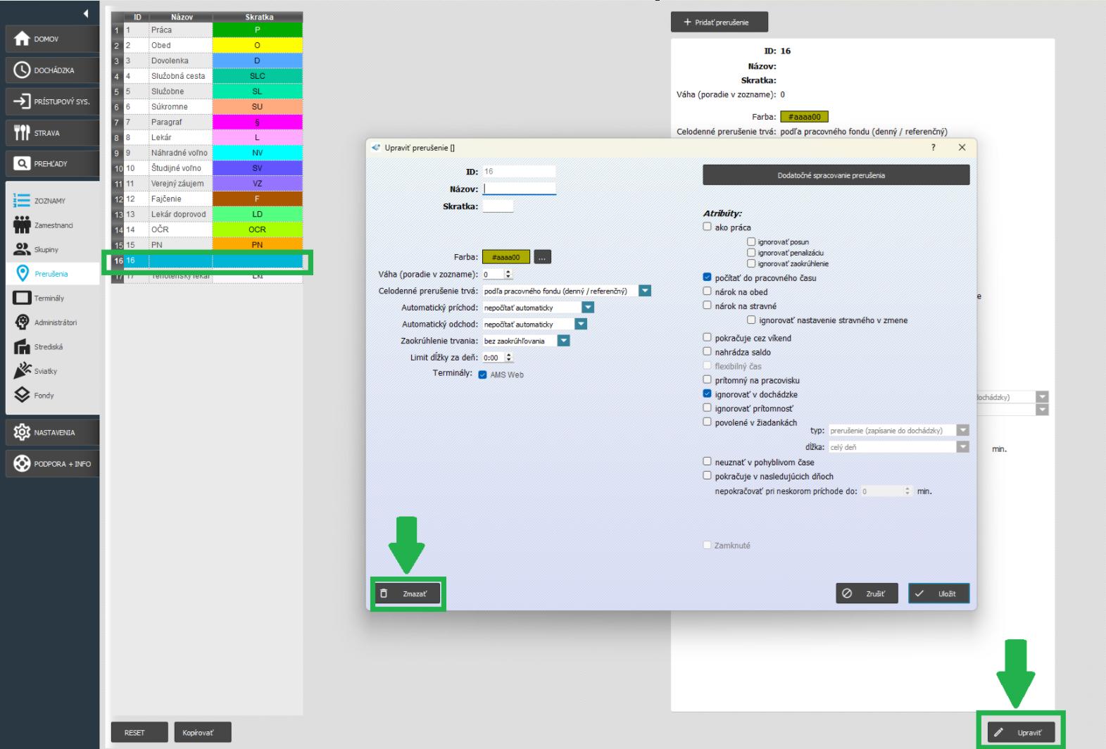 Zmazanie prerušenia