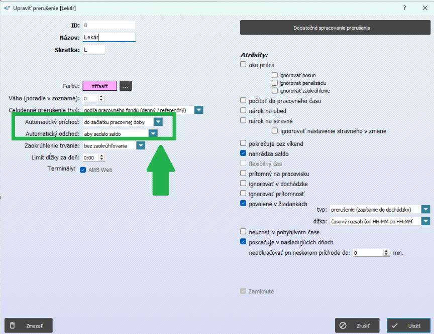Atuomatický príchod_Automatický odchod