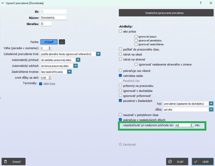 Nepokračovať pri neskorom príchode