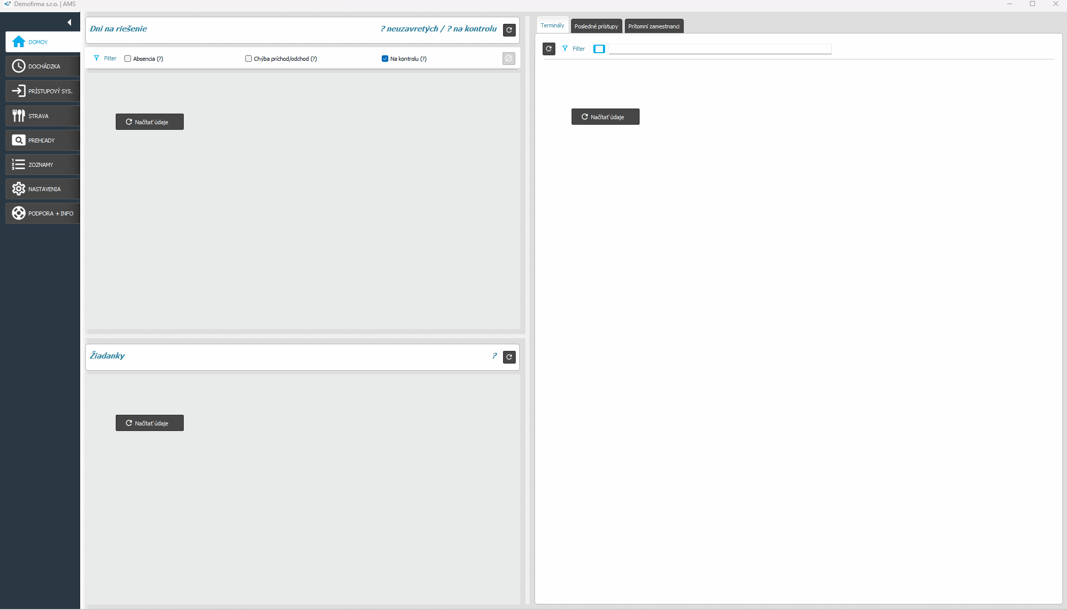Zoznamy - Administrátori - priradenie zamestnancov - žiadanky