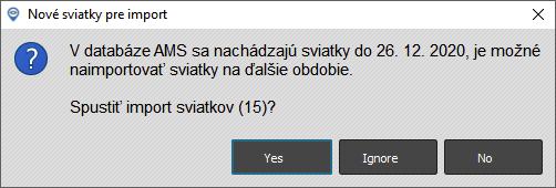 Informačné okno – manuálne potvrdenie importu