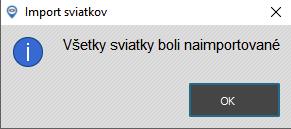 Informačné okno – automatický import