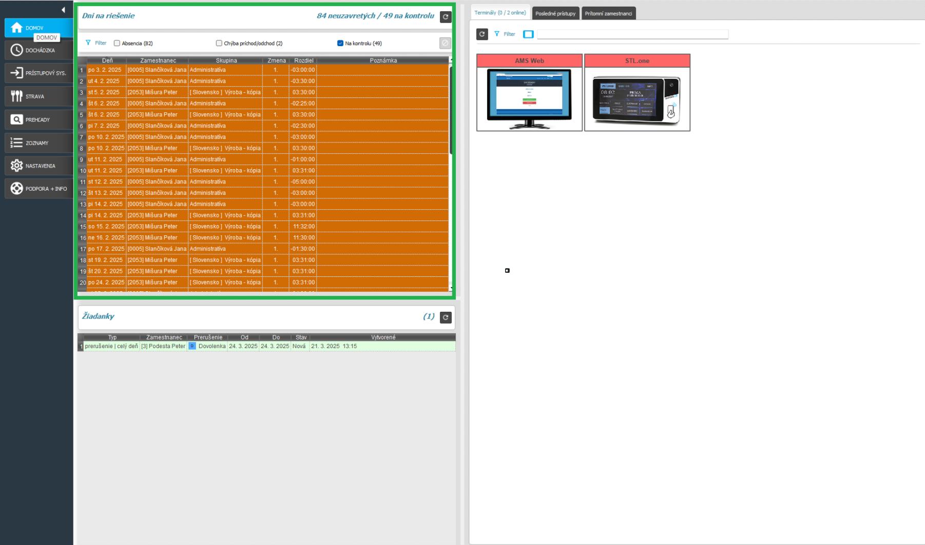 Nastavenia - automatické obnovovanie dní na riešenie - karta Domov