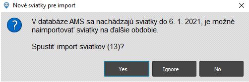Informačné okno – manuálne potvrdenie importu