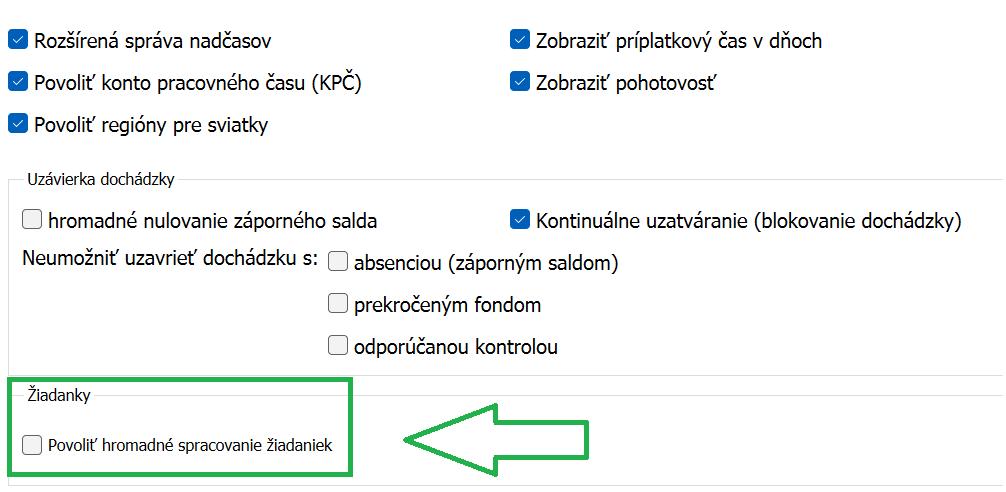 Hromadné spracovanie žiadaniek