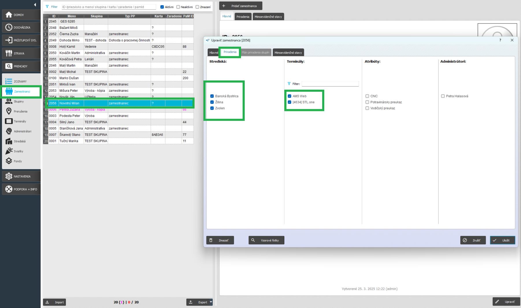 Všetci všade - v karte zamestnanca