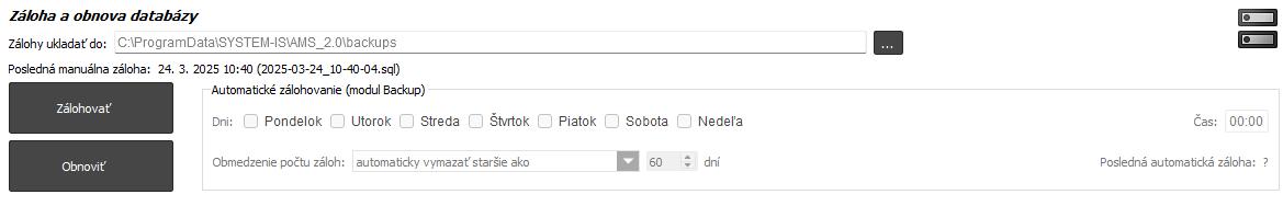 Nastavenia - Dochádzkový server - Nastavenie tenkého klienta