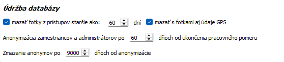 Nastavenia - Dochádzkový server - Automatické zálohovanie