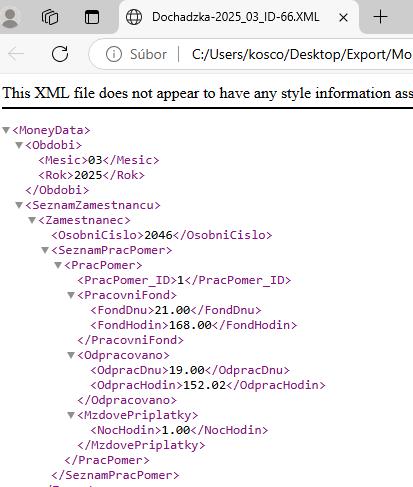 Money S3 - výstupný súbor