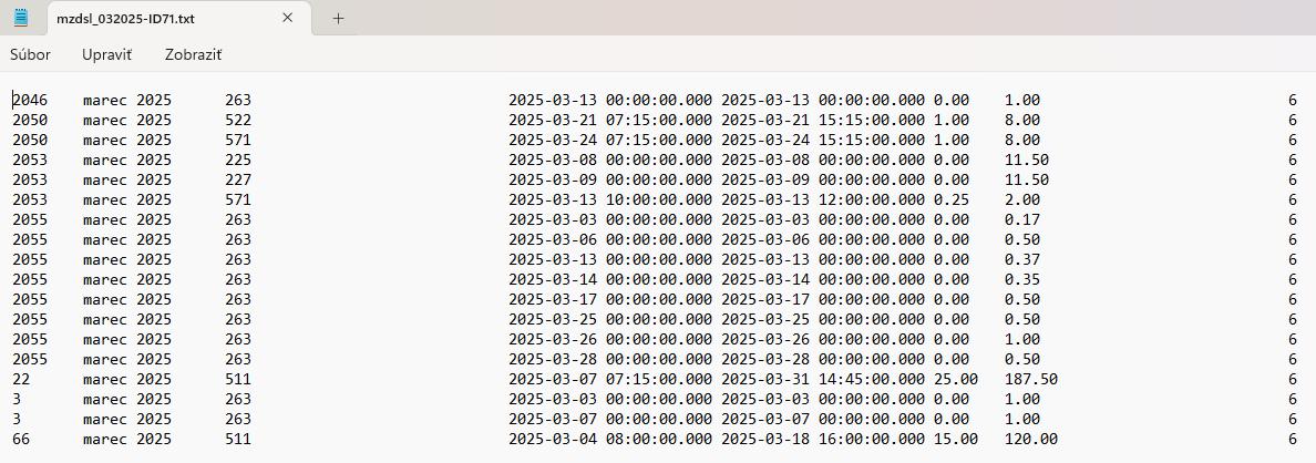 QI - výstupný súbor