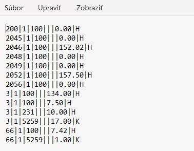 Chemat - výstupný súbor