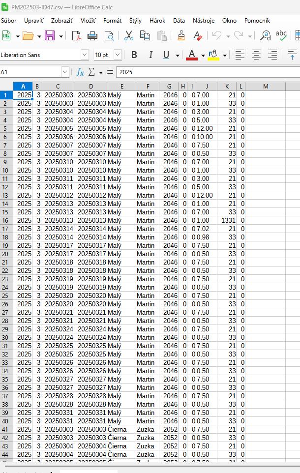 Corageo - výstupný súbor