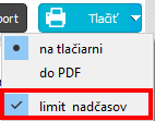 tlac podla limitu nadcasov