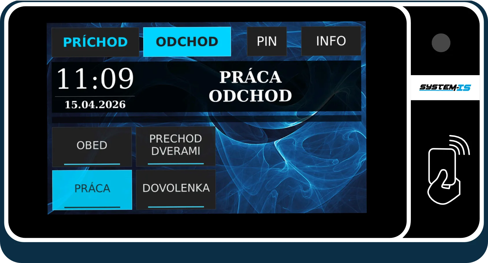 Dotykový dochádzkový terminál STL.one s čítačkou čipových kariet