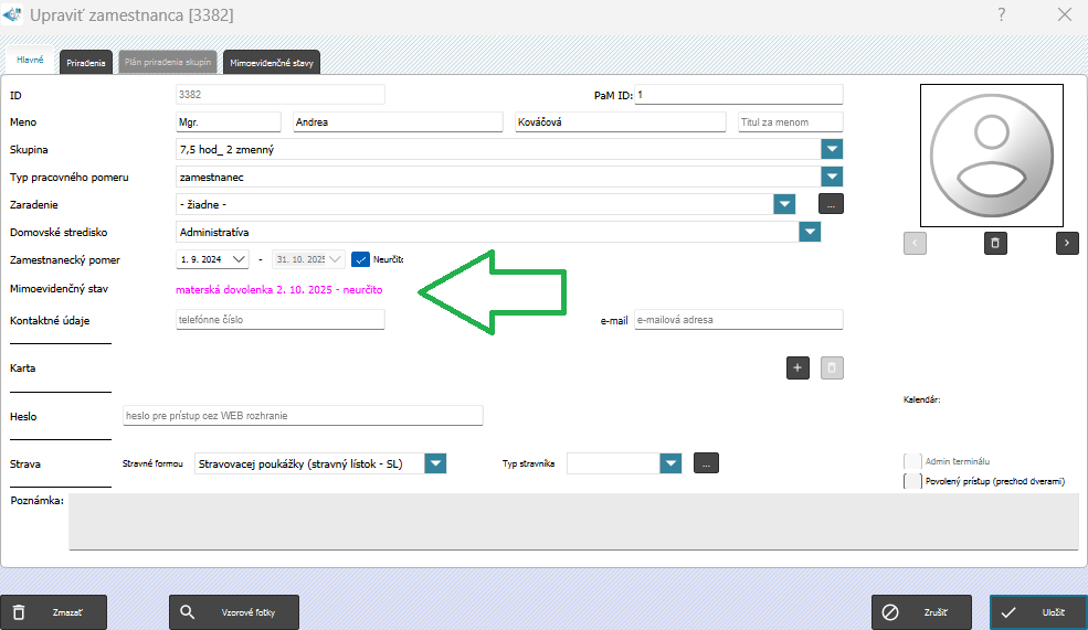 Zobrazenie mimoevidenčného stavu v systéme AMS