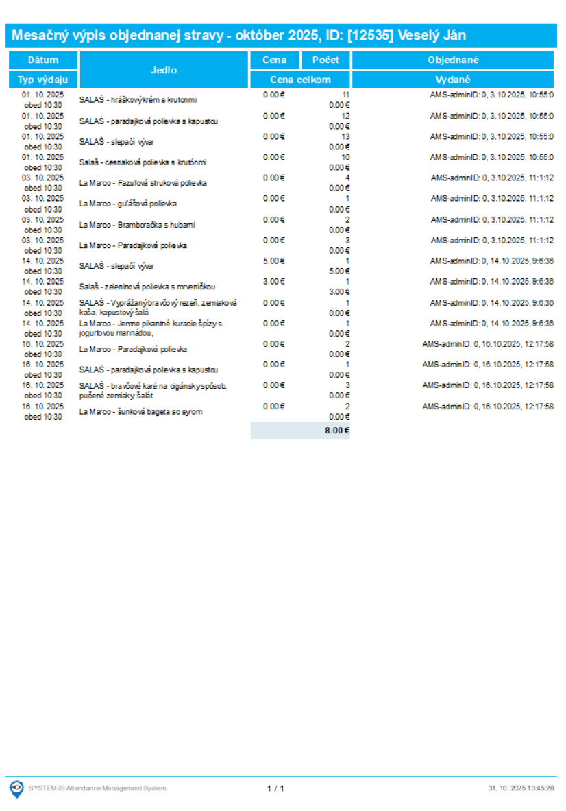 Stravovací systém objednávky dodávateľ