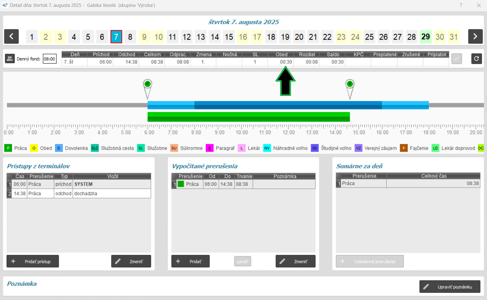 Prestávka automatický odpočet